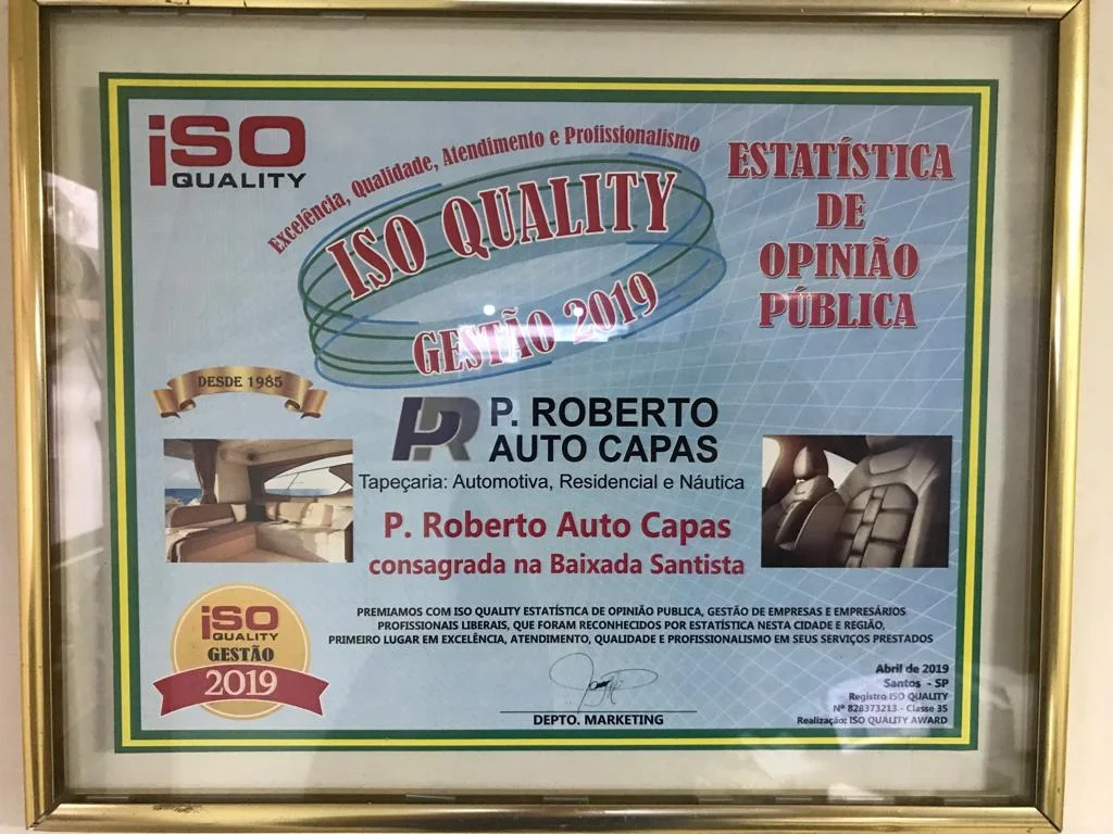 Certificado de mérito - P. Roberto Auto Capas Baixada Santista