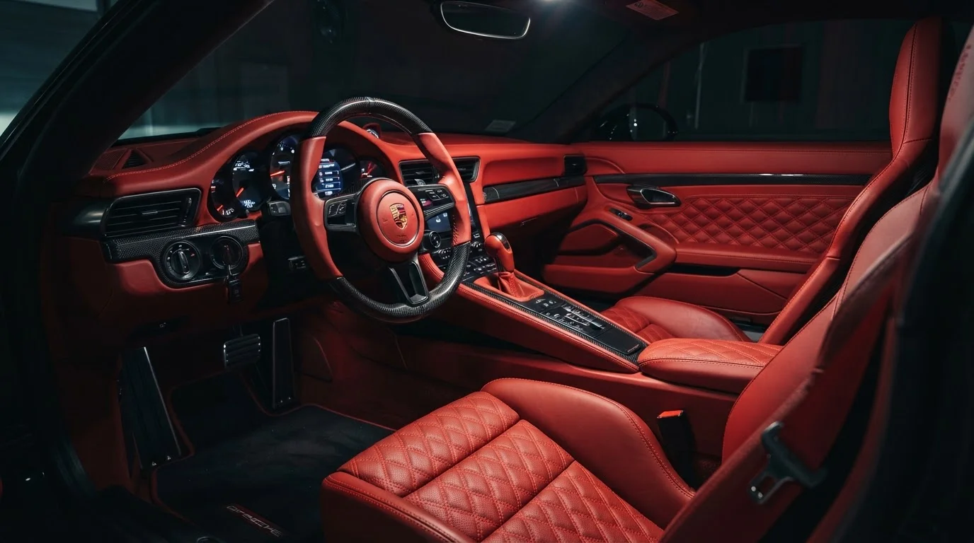 Tapeçaria automotiva - Volante e detalhes internos personalizados em couro